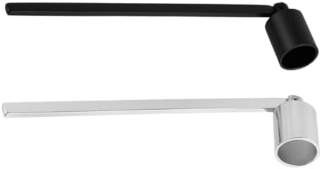 STOBAZA 2pcs Candle Snuffers with Long Handles Black and Silver