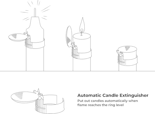 OLEEK 3Pcs Automatic Candle Extinguisher Set