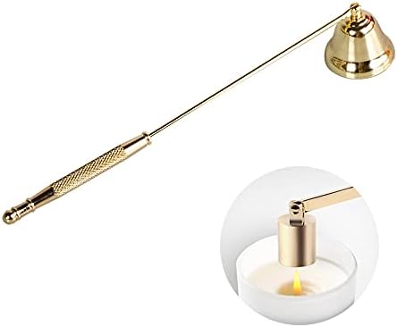 Gold Candle Snuffer with Long Handle and Polished Finish