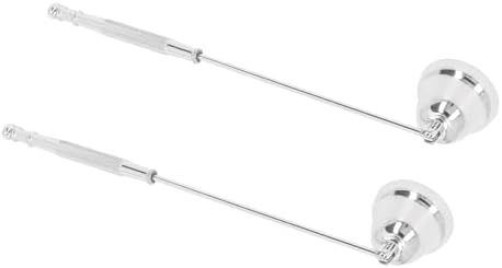 KIMISS 2PCS Metal Candle Snuffer with Long Handle Silver