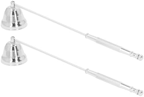 KIMISS 2PCS Metal Candle Snuffer with Long Handle Silver