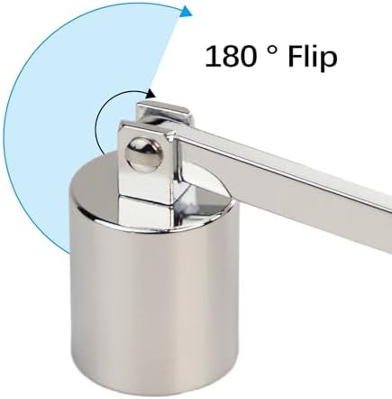 Flylin Candle Snuffer with Long Handle and Silver Finish