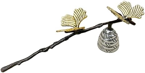 Living Ideas Brass Candle Snuffer with Butterfly and Birch Design