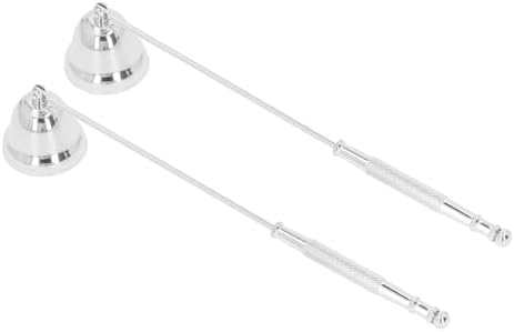 KIMISS 2PCS Metal Candle Snuffer with Long Handle Silver