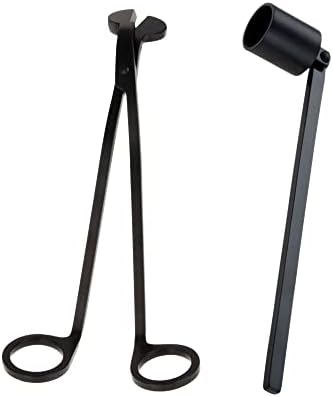 Candle Snuffer and Wick Trimmer Set Long Handle Black