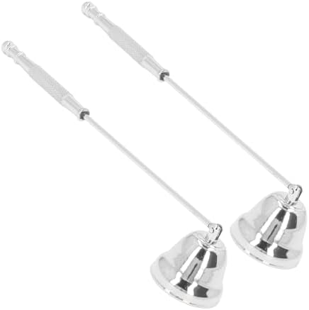 KIMISS 2PCS Metal Candle Snuffer with Long Handle Silver
