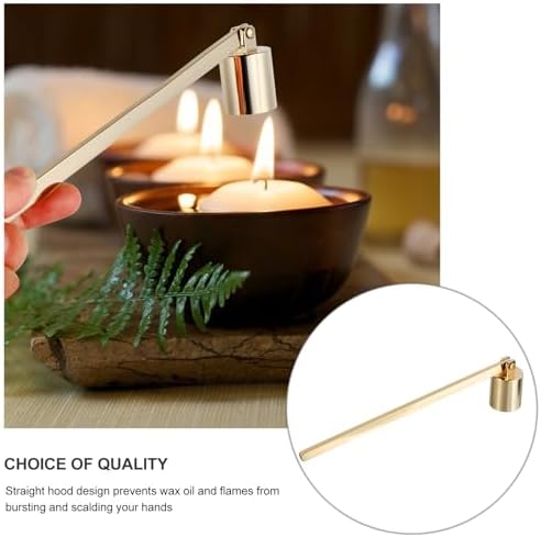 Zerodeko Candle Snuffer Golden Stainless Steel Wick Extinguisher with Long Handle