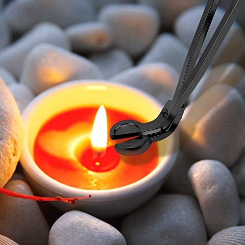 Dangshan 3 in 1 Candle Accessory Set - Wick Trimmer Snuffer Dipper Black