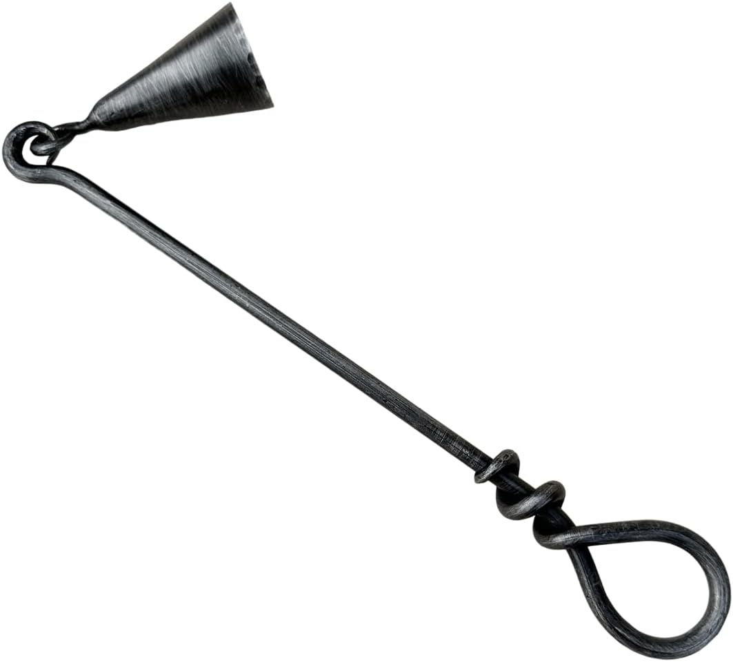 Living Ideas Hand Forged Metal Twisted Bell Candle Snuffer - Black Antique Finish