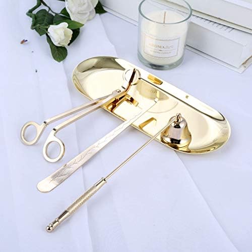 MUXSAM 4 in 1 Candle Care Set with Gold Finish
