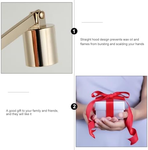 Zerodeko Candle Snuffer Golden Stainless Steel Wick Extinguisher with Long Handle