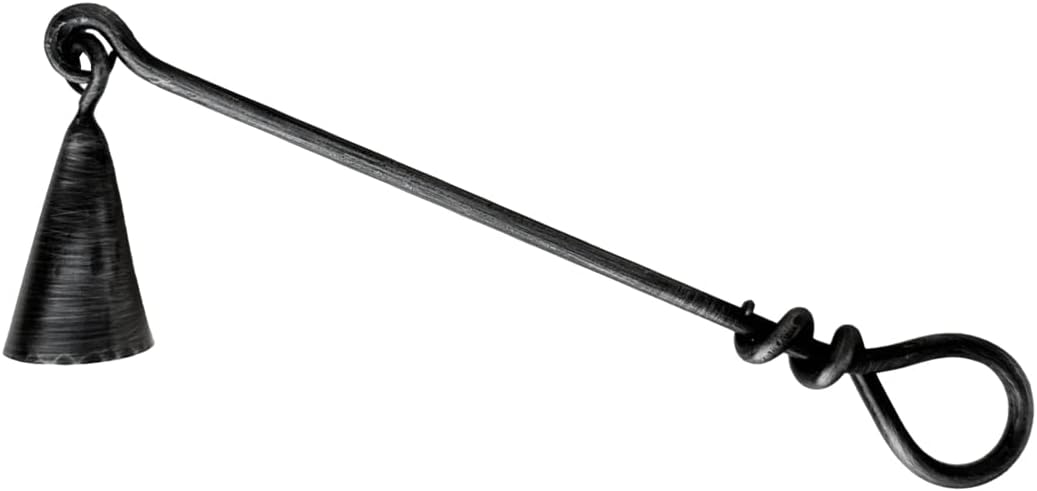 Living Ideas Hand Forged Metal Twisted Bell Candle Snuffer - Black Antique Finish