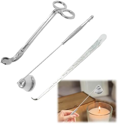 3 in 1 Candle Accessories Set with Snuffer Wick Trimmer and Hook