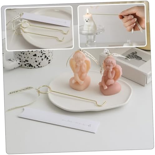 2pcs Candle Wick Hook Tool and Stainless Steel Candle Snuffer Set