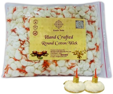 Round Cotton Wicks with Brass Holder Set - 500 Pack