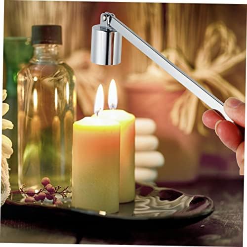 STOBAZA 2pcs Candle Snuffers with Long Handles Black and Silver