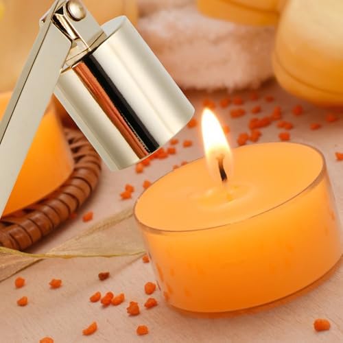 Zerodeko Candle Snuffer Golden Stainless Steel Wick Extinguisher with Long Handle
