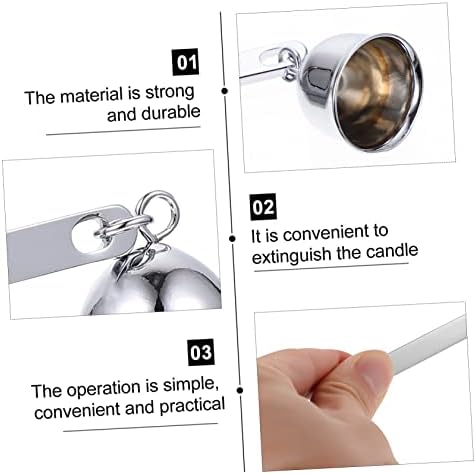 Luxshiny Long Handle Candle Snuffer Stainless Steel Wick Cover