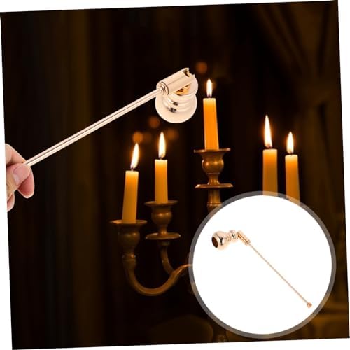 1pc Gourd Shape Gold Candle Snuffer with Long Handle