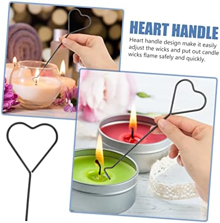 4pcs Iron Candle Wick Hook Set with Heart Design