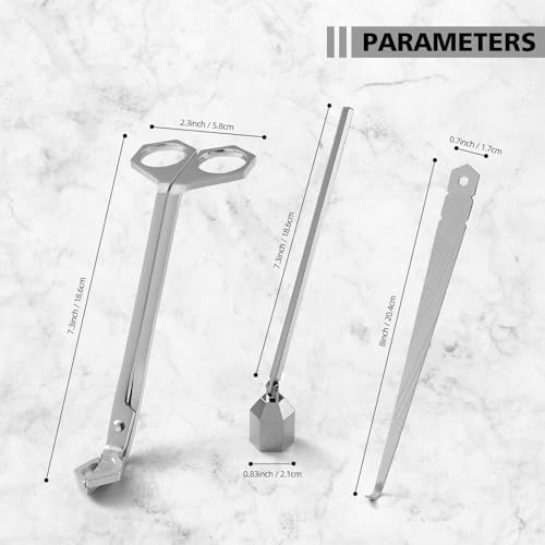 PATOISE 3-in-1 Candle Accessory Set - Silver