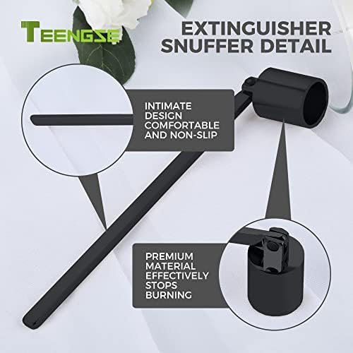 Candle Snuffer and Wick Trimmer Set Long Handle Black