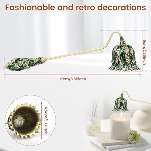 Elegant Green Candle Snuffer with Long Handle