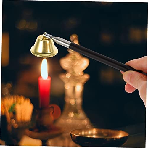 1pc Copper Bell Candle Snuffer Tool with Retractable Design