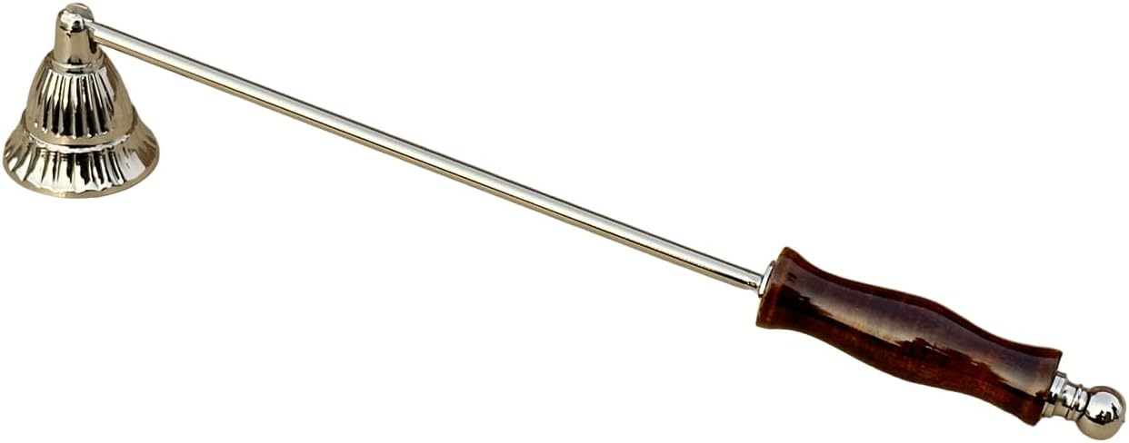 Living Ideas Solid Brass Candle Snuffer with Wooden Handle