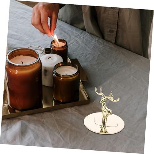 Metal Candle Topper Cover with Elk Design for Jar Candles