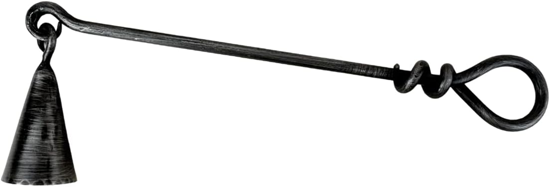 Living Ideas Hand Forged Metal Twisted Bell Candle Snuffer - Black Antique Finish