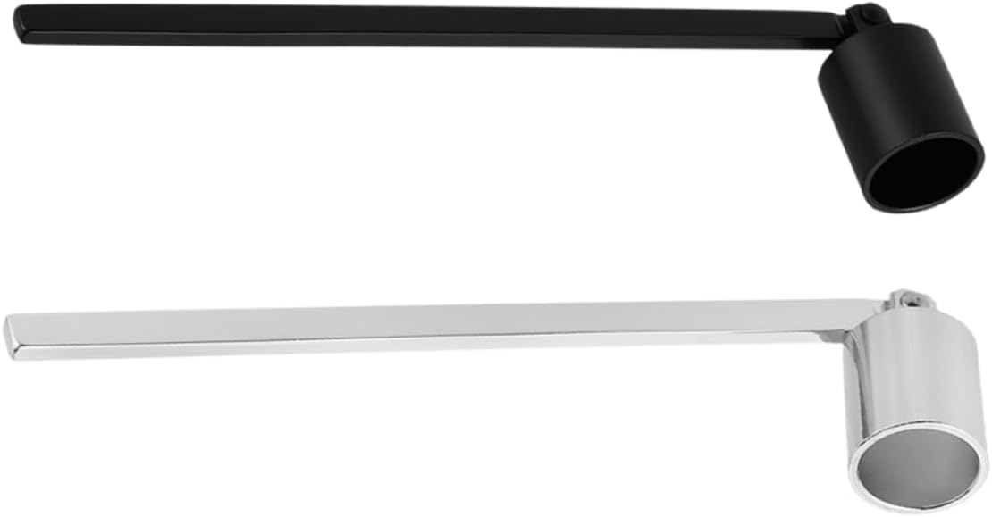 STOBAZA 2pcs Candle Snuffers with Long Handles Black and Silver