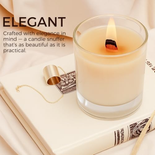 SerenGlow Brass Candle Snuffer Caps with Chain 4 Pcs