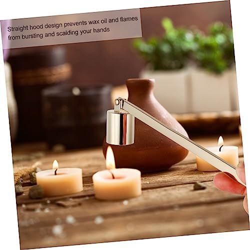 STOBAZA 1pc Stainless Steel Candle Snuffer with Long Handle and Ergonomic Design