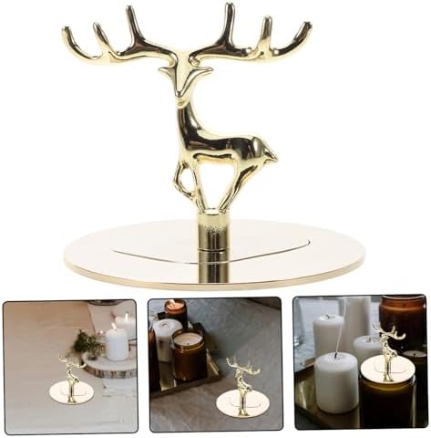 Metal Candle Topper Cover with Elk Design for Jar Candles