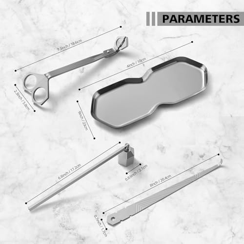 PATOISE 4 in 1 Candle Accessory Set Silver