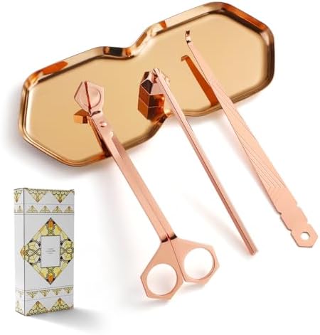 PATOISE 4 in 1 Candle Accessory Set with Rose Gold Finish