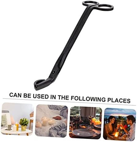 STOBAZA 3pcs Stainless Steel Candle Snuffer and Wick Trimmer Set Black Finish