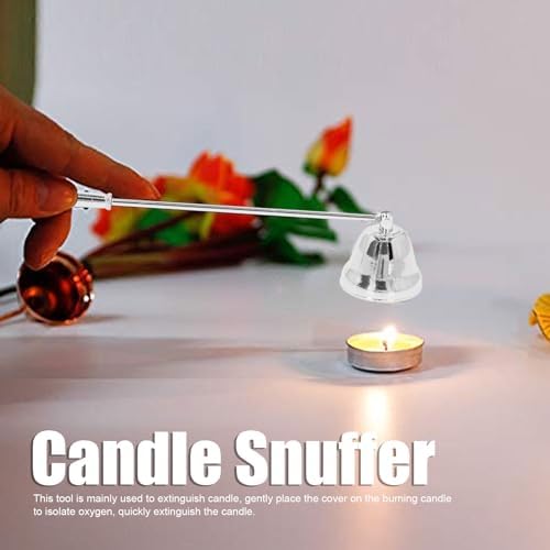 Zerodis Candle Snuffer 2PCS with Long Handle Silver