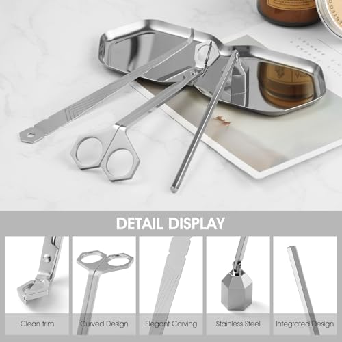 PATOISE 4 in 1 Candle Accessory Set Silver