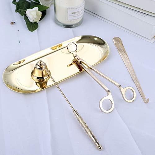 MUXSAM 4 in 1 Candle Care Set with Gold Finish