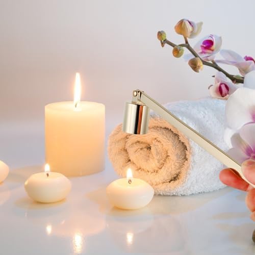 Zerodeko Candle Snuffer Golden Stainless Steel Wick Extinguisher with Long Handle