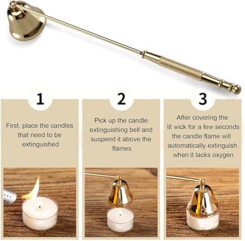 Stainless Steel Candle Snuffer with Swivel Bell and Long Handle