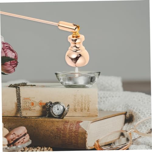 1pc Gourd Shape Gold Candle Snuffer with Long Handle
