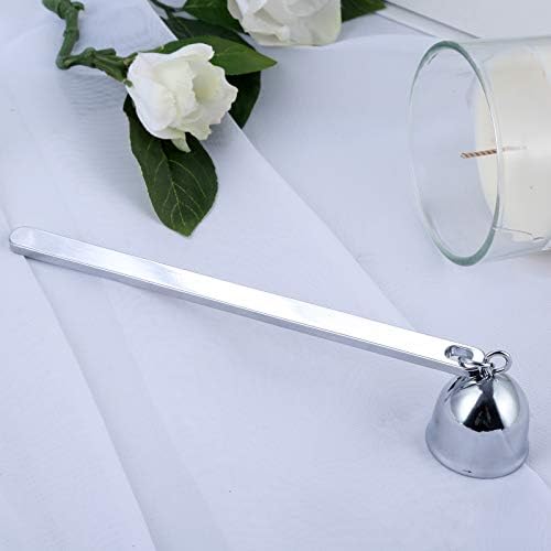 MUXSAM 1 Pack Stainless Steel Candle Extinguisher with Bell Snuffer - Silver