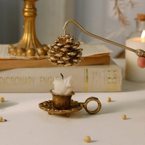 NIKKY HOME Gold Candle Snuffer with Handle