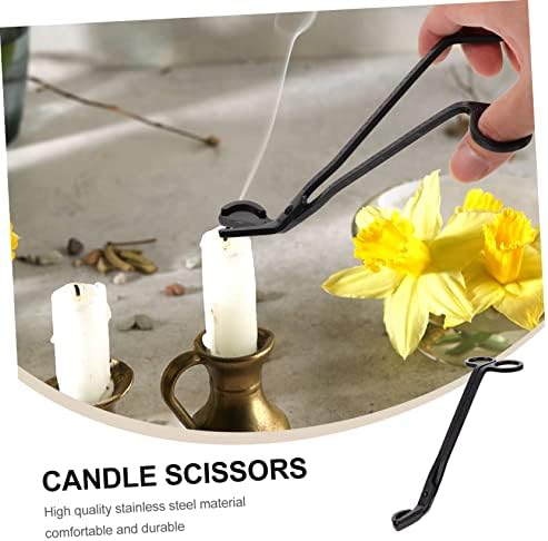 STOBAZA 3pcs Stainless Steel Candle Snuffer and Wick Trimmer Set Black Finish