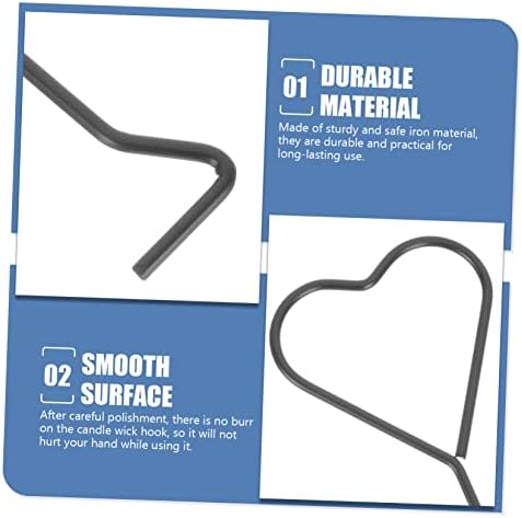 4pcs Iron Candle Wick Hook Set with Heart Design