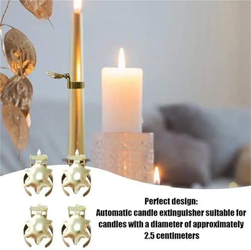 40Pcs Gold Candle Snuffer with Automatic Wick Extinguisher Ring