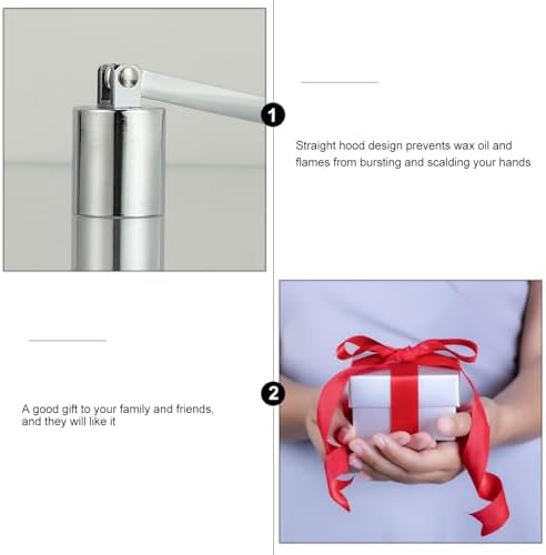 Zerodeko Candle Snuffer Silver Stainless Steel Wick Extinguisher with Long Handle